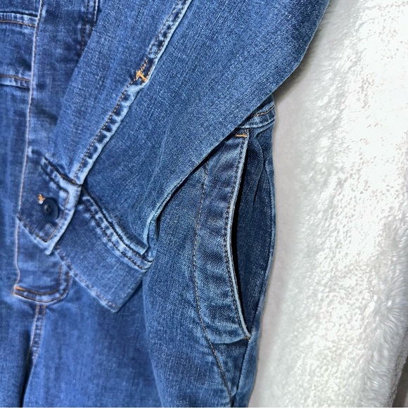 Madewell Denim Jumpsuit Womens Romper Straight Long Sleeve Stanwick Wash M Jean - Picture 7 of 15